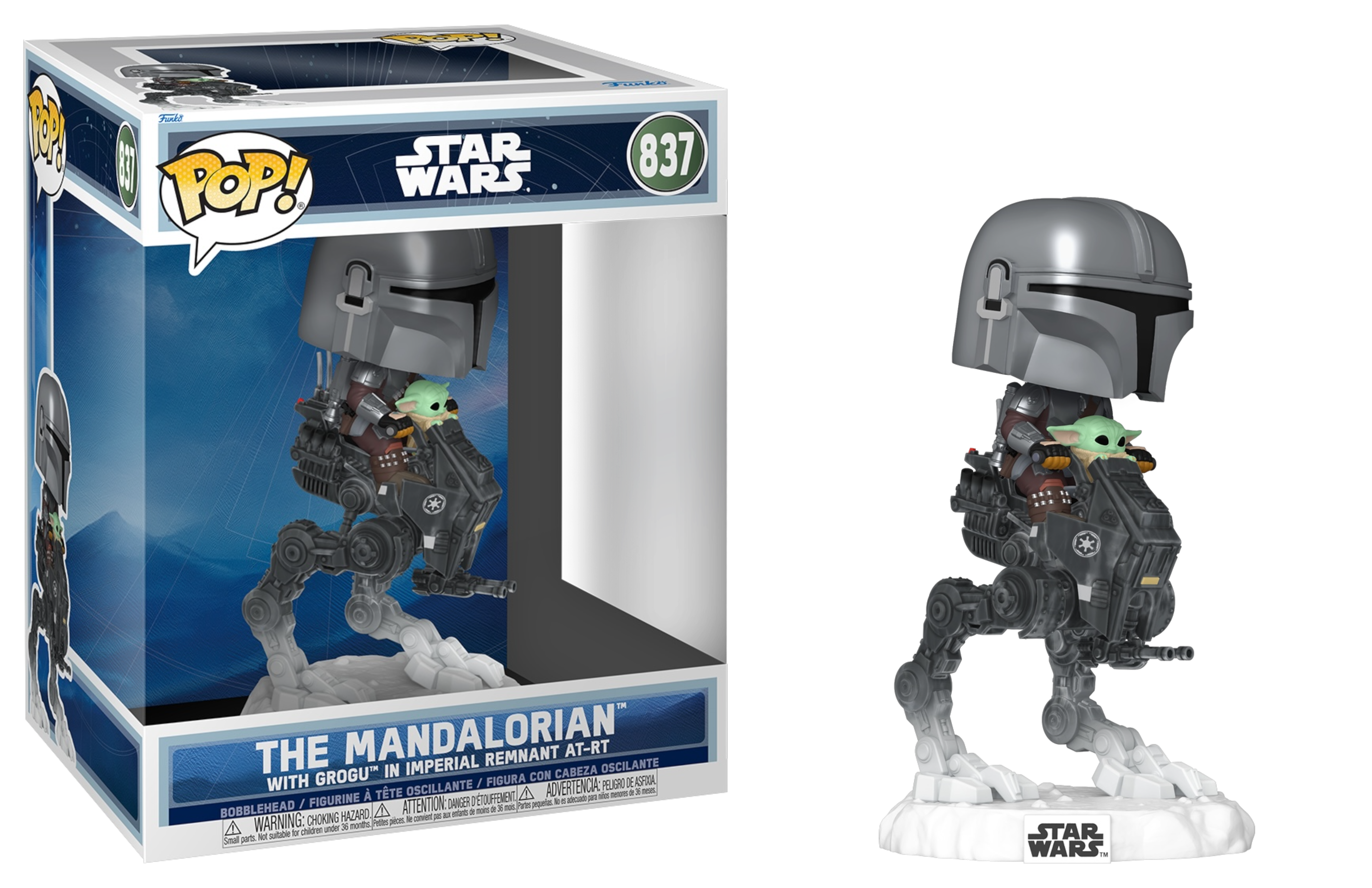 The Mandalorian with Grogu in Imperial Remnant AT-RT 837 3.75
