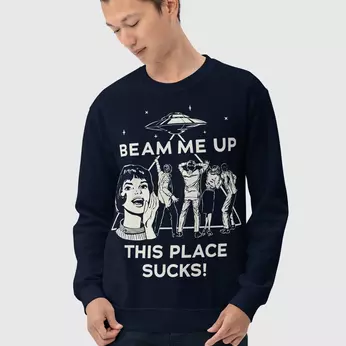 Imagem do Stranger Things Beam Me Up This Place Sucks Sweatshirt 0 0.00